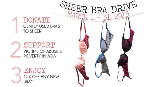 Clear out your wardrobes for Sheer's Charity Bra Drive - Sassy