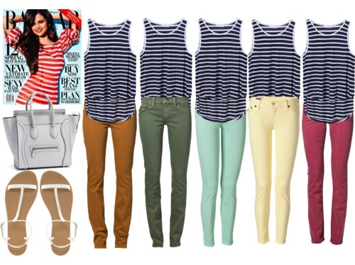 summer stripes coloured jeans
