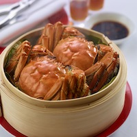 Steamed hairy crab