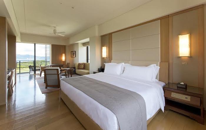 Double bed in a Ritz Carlton Suite Okinawa