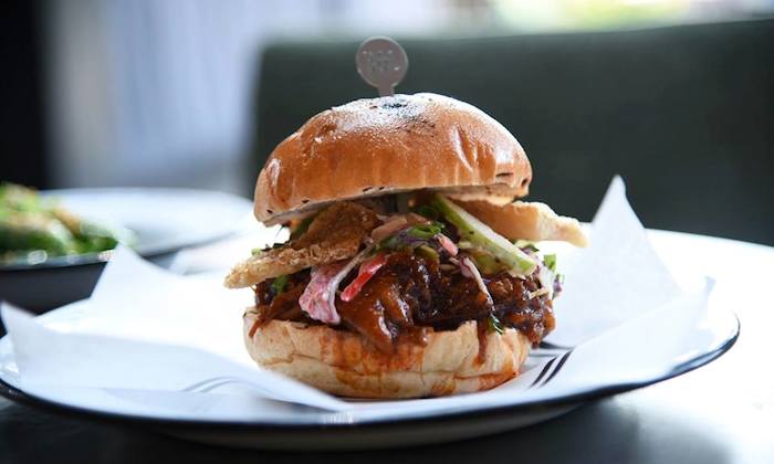 New pulled pork burger from beef & liberty PMQ Pop up