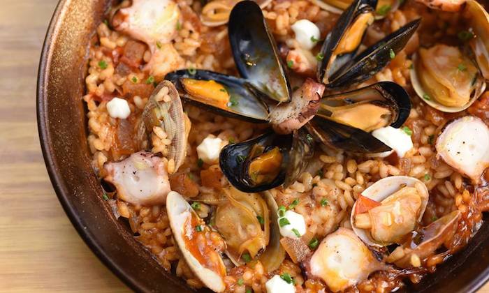 Spanish oyster and muscle paella at Timon Seafood Tapas Bar & Restaurant