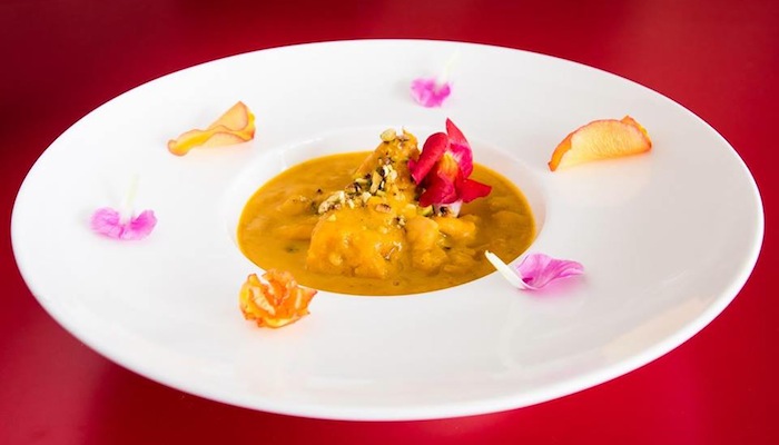red curry with flower petals