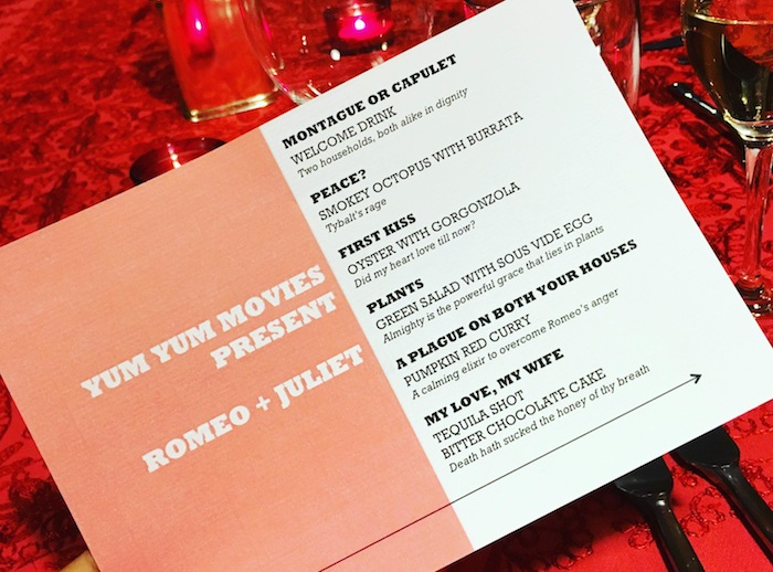 menu for romeo and juliet yum yum movies