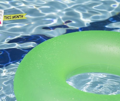 a rubber ring floating in a swimming pool