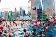 people partying in a swimming pool