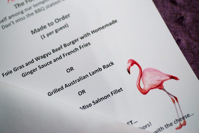 WHISK pink flamingo brunch menu