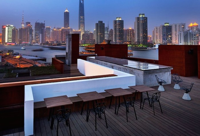 rooftop bar at the South Bund hotel, Shanghai