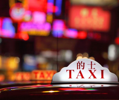 a taxi in hong kong