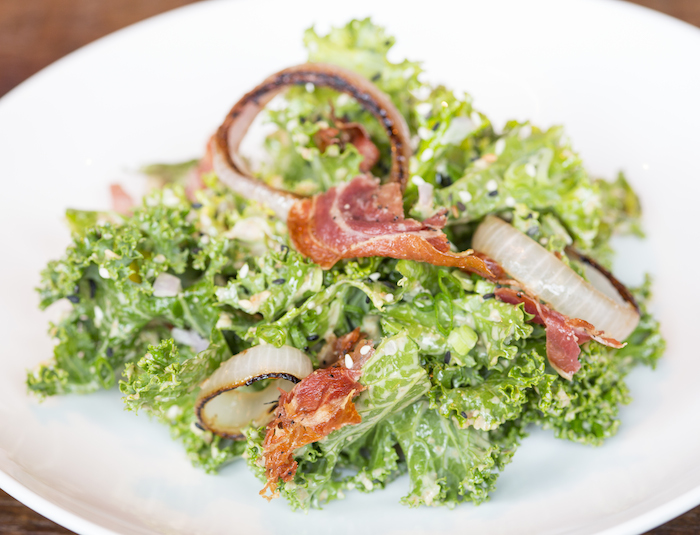 kale salad with pancetta 