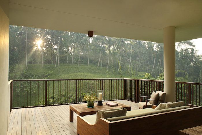 view from the terrace of an alila ubud villa