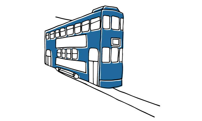 illustration of the tram in hong kong