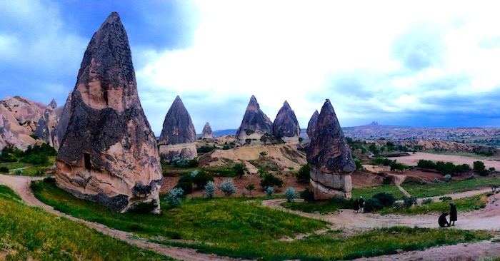 view of the mountains in cappadocia turkey