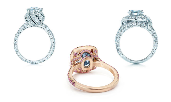 a collage of elaborate diamond rings