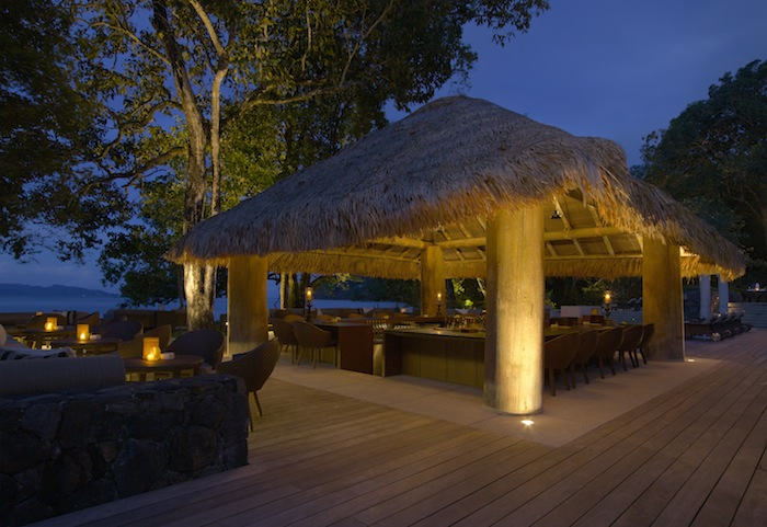 thatched bar on the beach