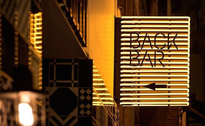 the back bar at ham & sherry wan chai hong kong