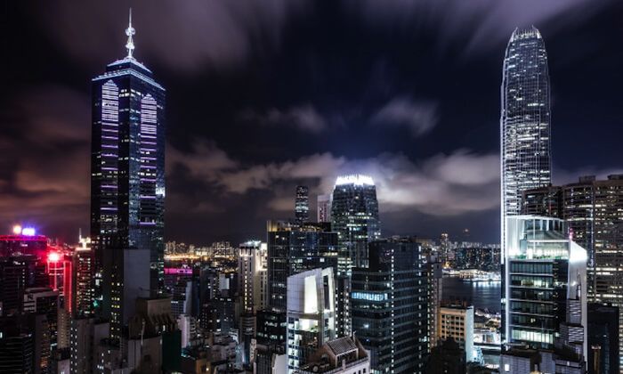 a view of hong kong skyline