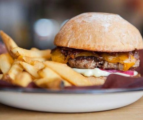 burger and french fries