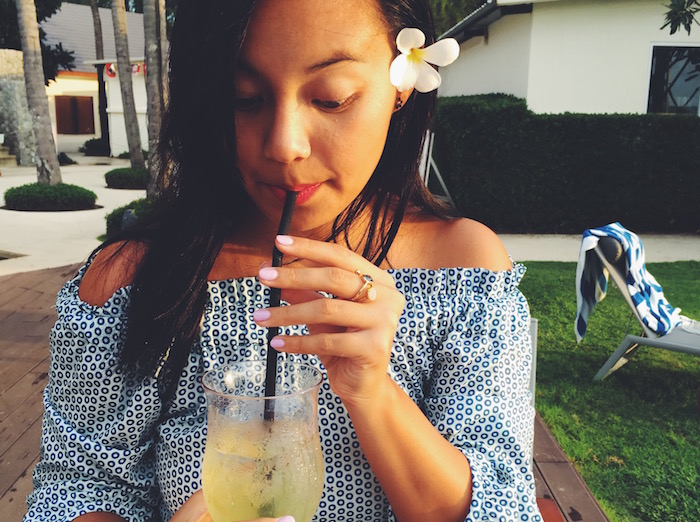 girl drinking cocktail