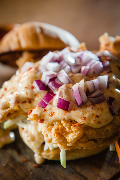 phat chick's night out burger from shake em buns