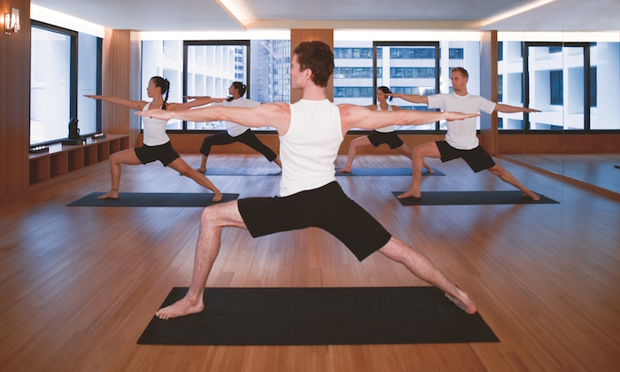 yoga in a studio