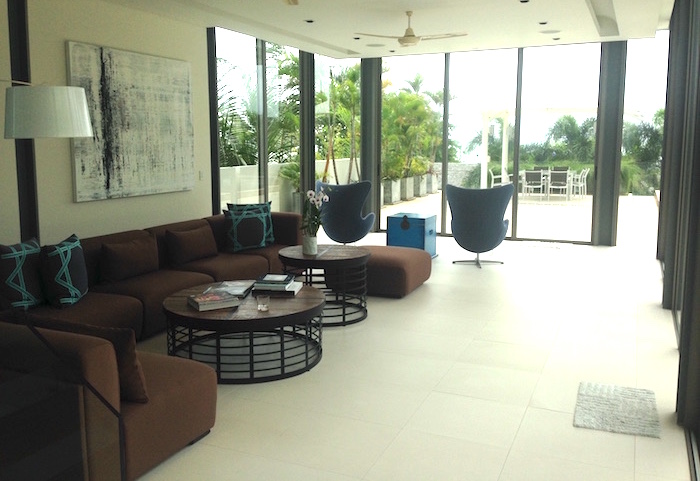 the living room of roxo villa phuket