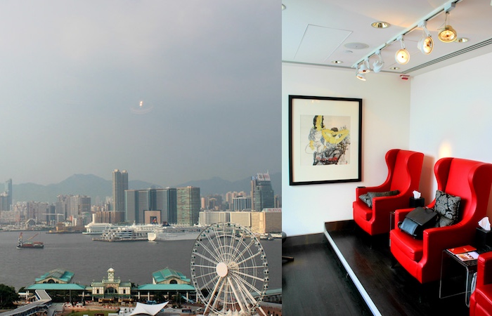 collage of the spa and view from the mandarin oriental spa