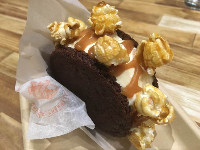 salted caramel ice cream sandwich at elephant grounds