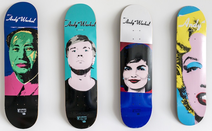 art work printed on skateboards