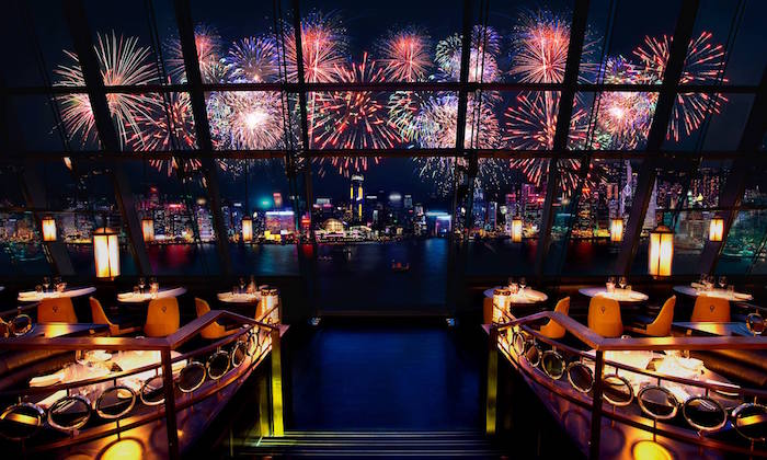 firework display at aqua hong kong