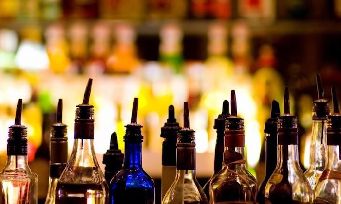 bottles of alcohol on bar
