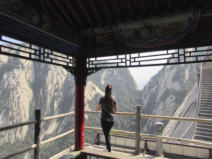 the top of Huashan Mountain Xian China