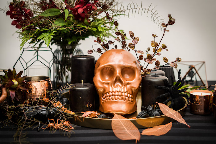 autumnal skull decor