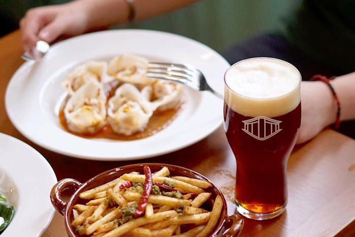food and beer from second draft