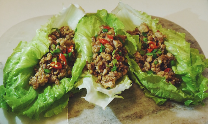 healthy chicken lettuce cups