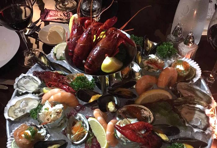 seafood platter at cafe deco