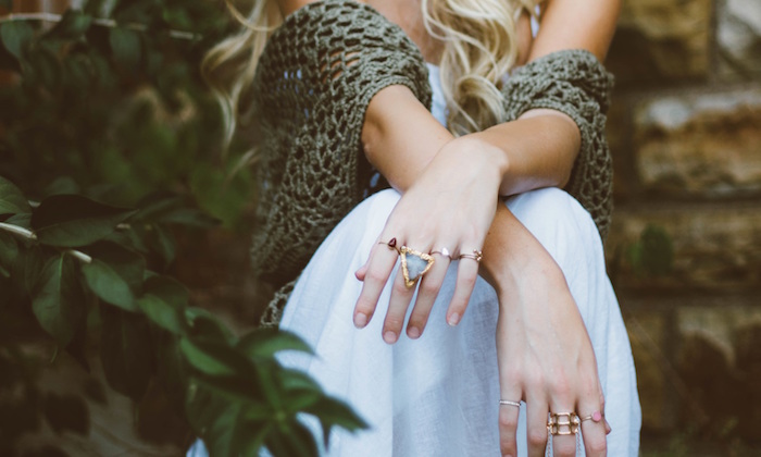 woman wearing jewellery