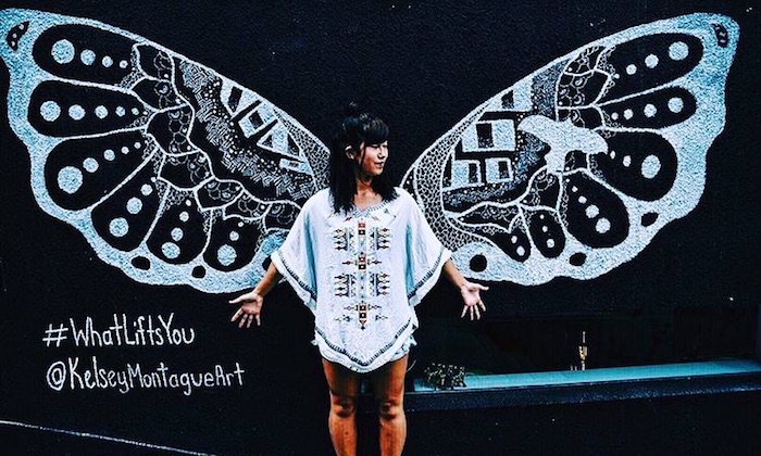 kelsey montague wings street art