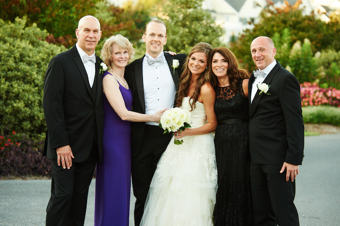 family photo at wedding