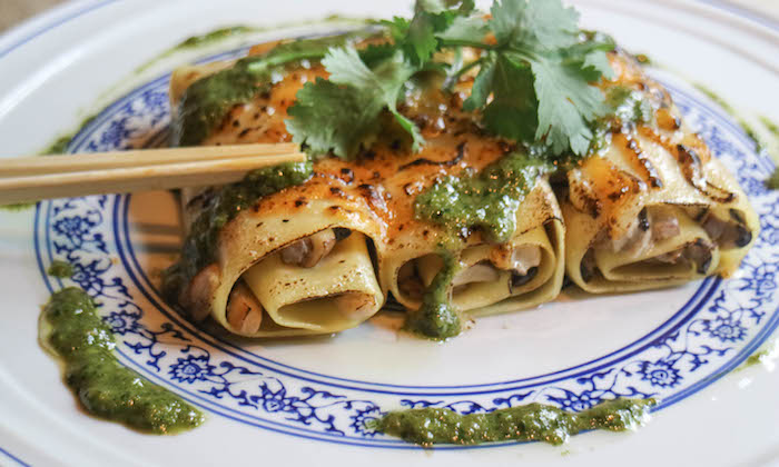 bao bei mushroom miso cannelloni