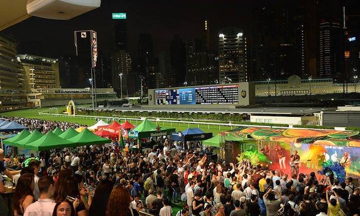 The crowds at Happy Valley Racecourse