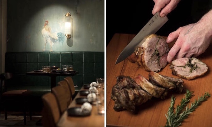 meats interior and porchetta
