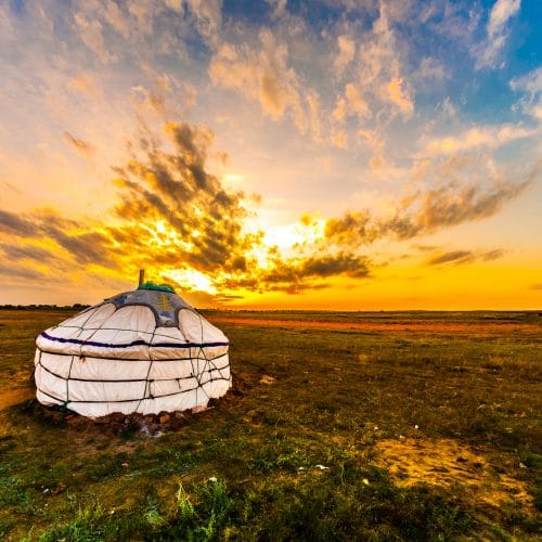 Yurt in the steppe, Mongolia