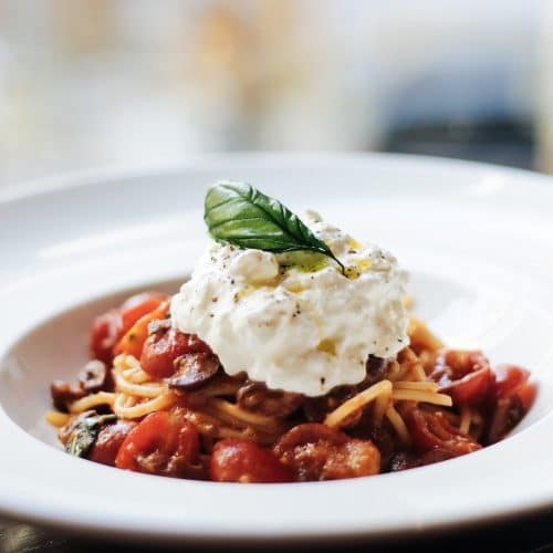 Spaghetti Recipe With Fresh Cherry Tomatoes And Burrata
