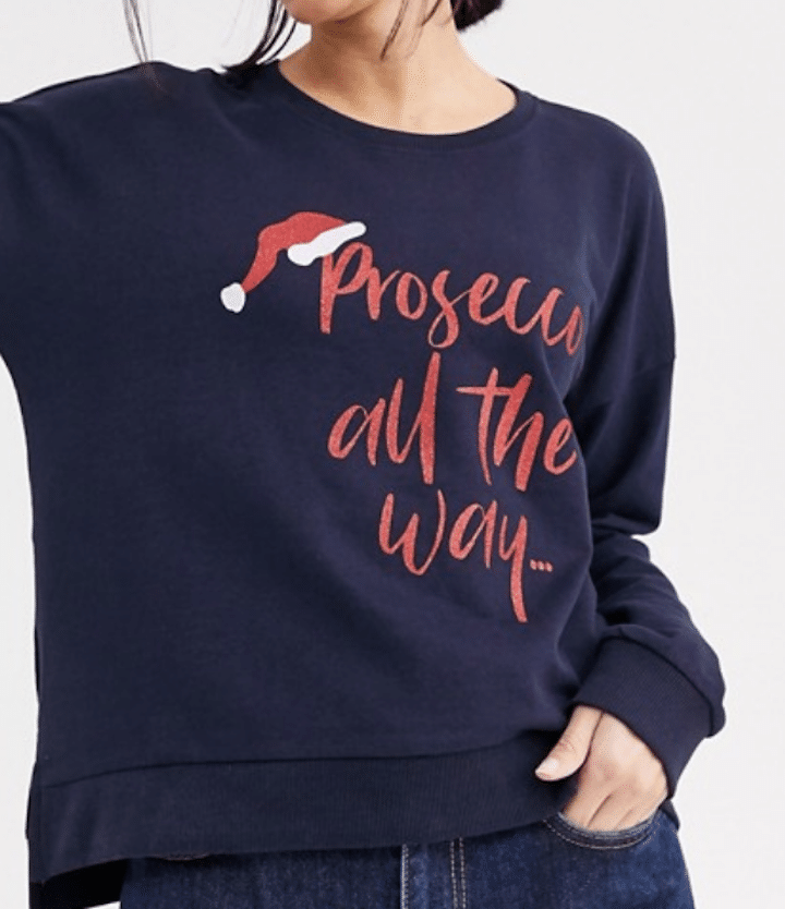 Only prosecco glitter christmas jumper