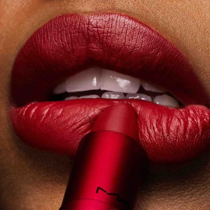 beauty old school glam mac red lipstick