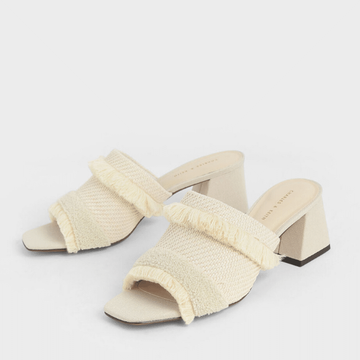 Charles & Keith Woven Fabric Mules