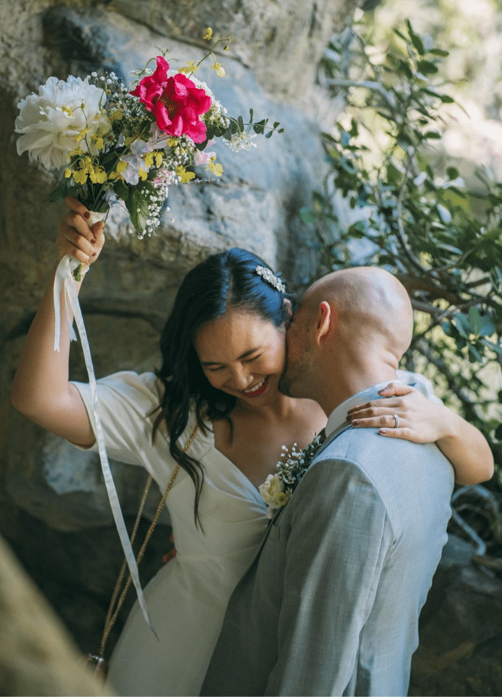 Lauren Yee: Bouquet and kiss