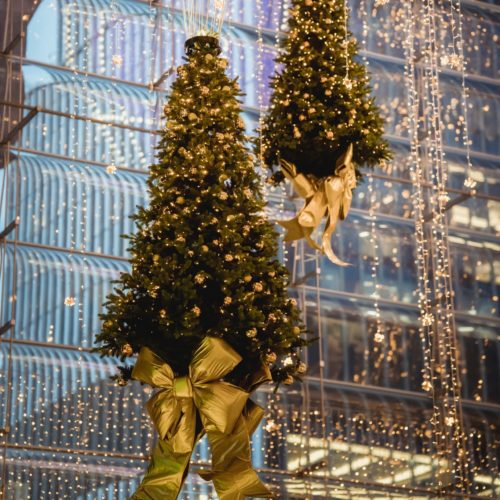 christmas buildings hong kong festive displays