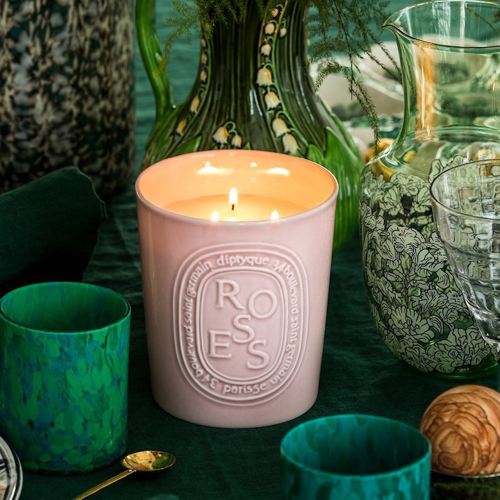 valentine's valentines day gift gifts presents ideas diptyque roses candle scented candle 600g floral fragrance home